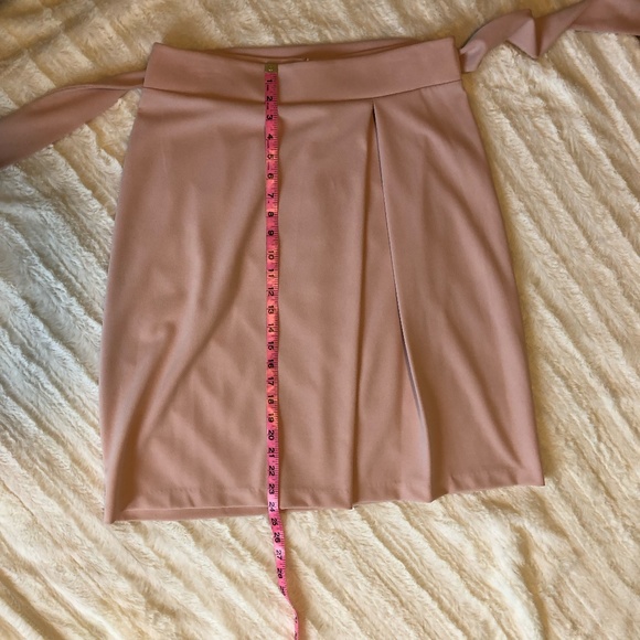 Worthington Blush Pink Belted with Pleat Midi Skirt Sz 12 - Picture 9 of 9